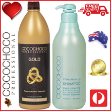 Load image into Gallery viewer, ❤ COCOCHOCO Professional GOLD 1000 ml Brazilian Keratin Treatment + CLARIFYING Shampoo 1000 ml Kit
