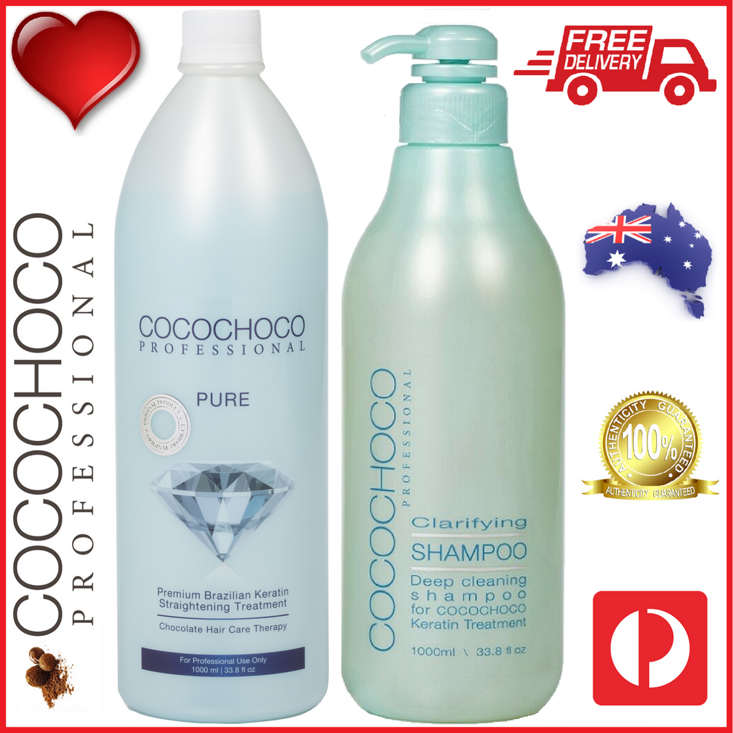 COCOCHOCO Professional Pure 1000ml + COCOCHOCO Clarifying Shampoo 1000ml KIT Australia